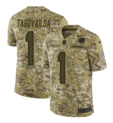 Youth Miami Dolphins #1 Tua Tagovailoa Camo Stitched Limited 2018 Salute To Service Jersey Youth Miami Dolphins #1 Tua Tagovailoa Camo Stitched Limited 2018 Salute To Service Jersey