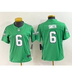 Women's Nike Philadelphia Eagles #6 DeVonta Smith Green 2023 F.U.S.E. Vapor Limited Throwback Stitched Football Jersey