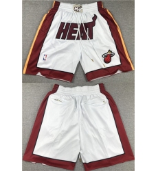 Men's Miami Heat White Shorts (Run Small)