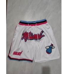 Men's Miami Heat White Shorts