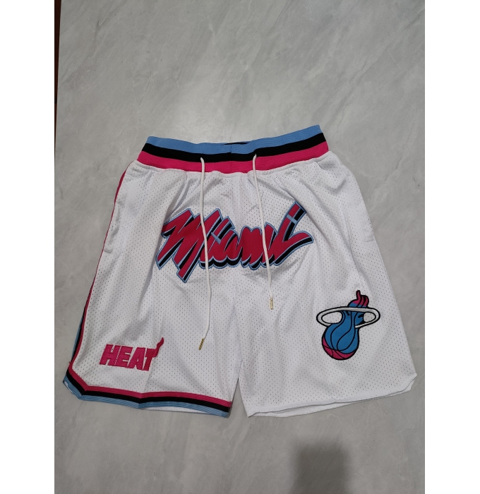 Mens Miami Heat White Shorts