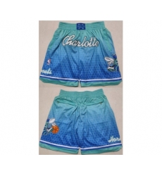 Men's Charlotte Hornets Blue Mitchell & Ness Shorts (Run Small)