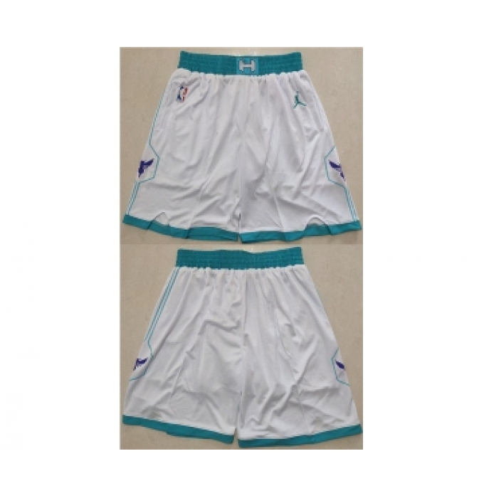 Men's Charlotte Hornets White Mitchell & Ness Shorts (Run Small)