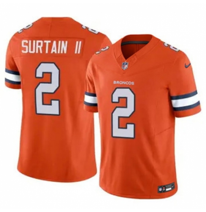 Youth Nike Denver Broncos #2 Patrick Surtain II Stitched Rush Orange Limited Jersey