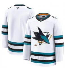 Men's San Jose Sharks Blank White 2024-25 Away Stitched Hockey Jersey