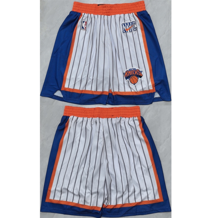 Men's New Yok Knicks White Shorts (Run Small)