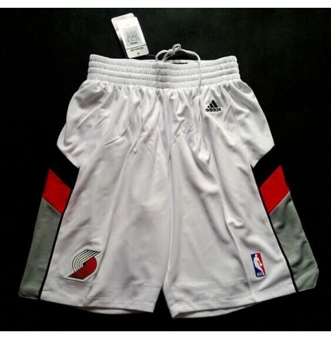 Portland Trail Blazers White Throwback Shorts