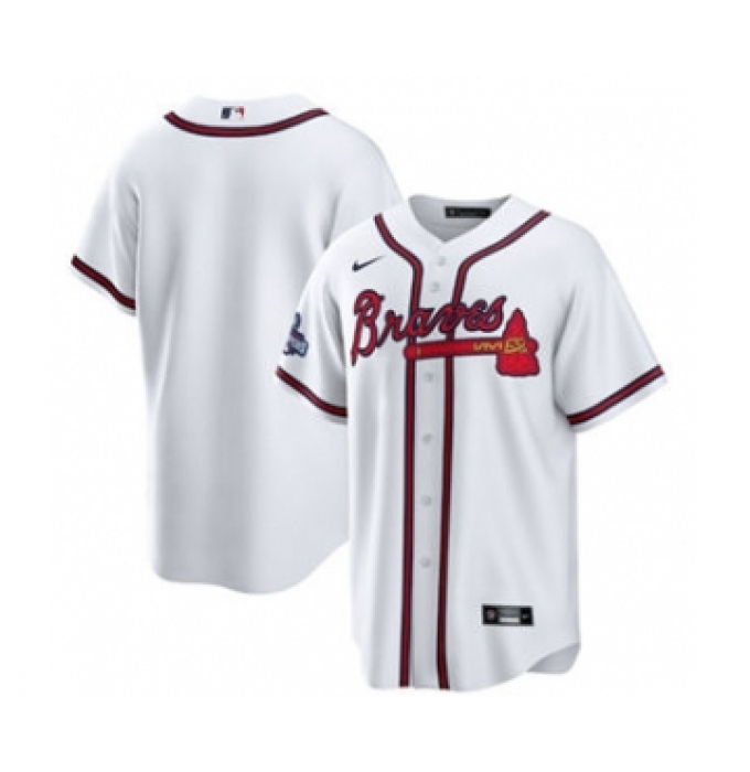 Men's Atlanta Braves Blank 2021 White World Series Champions Cool Base Stitched Jersey