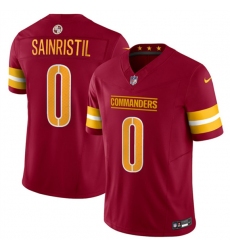 Men's Washington Commanders #0 Mike Sainristill Burgundy 2025 Draft F.U.S.E. Vapor Limited Football Stitched Jersey