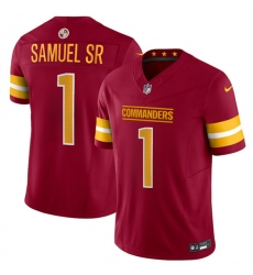 Men's Washington Commanders #1 Deebo Samuel Sr Burgundy 2025 F.U.S.E. Vapor Limited Football Stitched Jersey