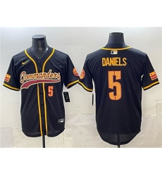 Mens Washington Commanders #5 Jayden Daniels Black Limited Stitched Baseball Jersey