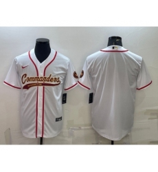 Men's Washington Commanders Blank White With Patch Cool Base Stitched Baseball Jersey Men's Washington Commanders Blank White With Patch Cool Base Stitched Baseball Jersey