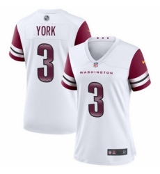 Women Washington Commanders #3 Cade York White Stitched Jersey