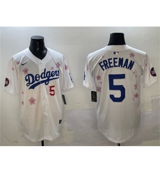 Men's Los Angeles Dodgers #5 Freddie Freeman White 2025 Tokyo Series Limited Stitched Baseball Jersey