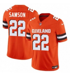 Men's Cleveland Browns #22 Samson Orange 2025 Vapor Limited Football Stitched Jersey