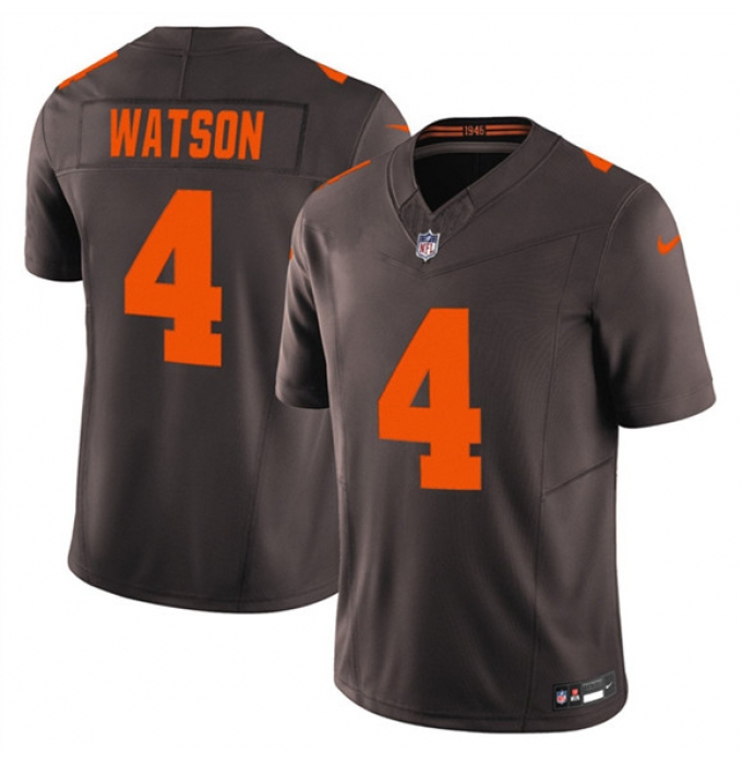 Men's Cleveland Browns #4 Deshaun Watson Brown 2025 F.U.S.E. Alpha Dawg Limited Football Stitched Jersey