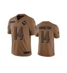 Men's Nike Baltimore Ravens #14 Kyle Hamilton 2023 Brown Salute To Service Limited Football Stitched Jersey Men's Nike Baltimore Ravens #14 Kyle Hamilton 2023 Brown Salute To Service Limited Football Stitched Jersey
