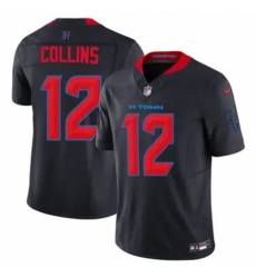 Men's Houston Texans #12 Nico Collins Navy 2024 2nd Alternate F U S E Vapor Stitched Jersey