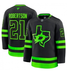 Men's Dallas Stars #21 Jason Robertson Black 2024-25 Alternate Stitched Hockey Jersey