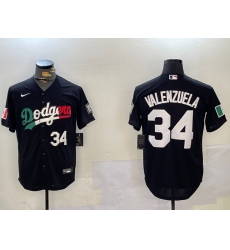 Men's Los Angeles Dodgers #34 Toro Valenzuela Black Mexico 2024 World Series Cool Base Stitched Baseball Jerseys