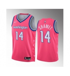 Men's Washington Wizards #14 Landry Shamet Pink 2023 Draft City Edition Stitched Jersey