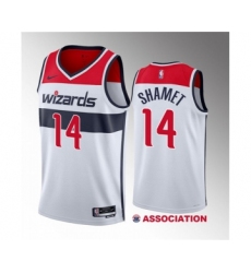 Men's Washington Wizards #14 Landry Shamet White 2023 Draft Association Edition Stitched Jersey