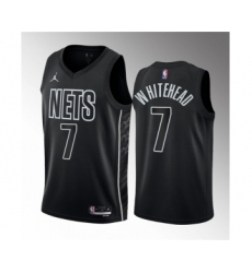 Men's Brooklyn Nets #7 Dariq Whitehead Black 2023 Draft Statement Edition Stitched Basketball Jersey