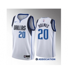 Men's Dallas Mavericks #20 Richaun Holmes White 2023 Draft Association Edition Stitched Basketball Jersey