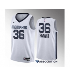 Men's Memphis Grizzlies #36 Marcus Smart White 2023 Draft Association Edition Stitched Basketball Jersey