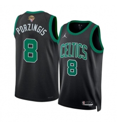 Men's Boston Celtics #8 Kristaps Porzingis Black 2024 Finals Statement Edition Stitched Basketball Jersey