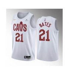 Men's Cleveland Cavaliers #21 Emoni Bates White 2023 Draft Association Edition Stitched Jersey