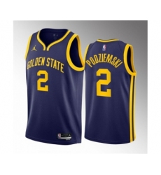 Men's Golden State Warriors #2 Brandin Podziemski Navy 2023 Draft Statement Edition Swingman Stitched Basketball Jersey