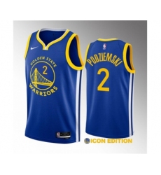 Men's Golden State Warriors #2 Brandin Podziemski Royal 2023 Draft Icon Edition Swingman Stitched Basketball Jersey