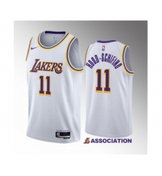 Men's Los Angeles Lakers #11 Jalen Hood-Schifino White 2023 Draft Association Edition Stitched Basketball Jersey