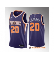 Men's Phoenix Suns #20 Toumani Camara Purple 2023 Draft Icon Edition Stitched Basketball Jersey