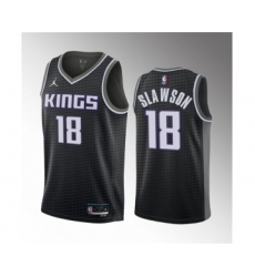 Men's Sacramento Kings #18 Jalen Slawson Black 2023 Draft Statement Edition Stitched Jersey