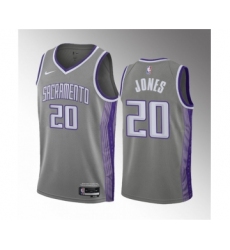 Men's Sacramento Kings #20 Colby Jones Gray 2023 Draft City Edition Stitched Jersey