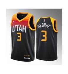 Men's Utah Jazz #3 Keyonte George Black 2023 Draft City Edition Stitched Basketball Jersey