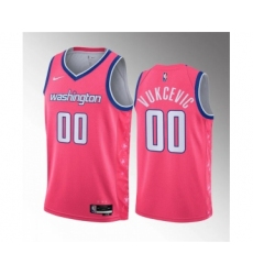 Men's Washington Wizards #00 Tristan Vukcevic Pink 2023 Draft City Edition Stitched Jersey