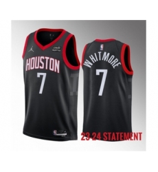 Men's Houston Rockets #7 Cam Whitmore Black 2023 Draft Statement Edition Stitched Basketball Jersey