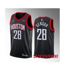 Men's Houston Rockets #28 Alperen Sengun Black 2023 Statement Edition Stitched Basketball Jersey