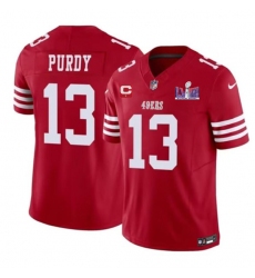 Men's San Francisco 49ers #13 Brock Purdy Red 2024 F.U.S.E. Super Bowl LVIII And 1-star C Vapor Untouchable Limited Football Stitched Jersey