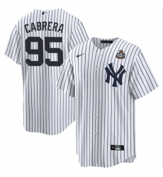 Men's New York Yankees #95 Oswaldo Cabrera White 2024 World Series Cool Base Stitched Baseball Jersey