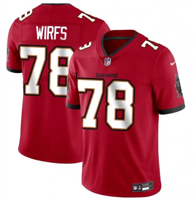 Men's Tampa Bay Buccaneers #78 Tristan Wirfs Red 2025 Vapor Limited Football Stitched Jersey