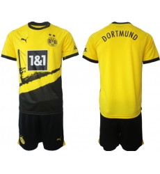 Men's Dortmund Blank 2023-24 Yellow Black Home Soccer Jersey