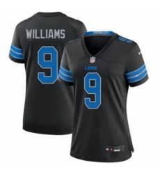 Women Detroit Lions #9 Jameson Williams black 2024 F U S E Vapor Limited Stitched Jersey