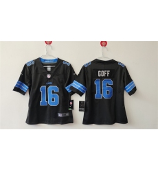 Youth Detroit Lions #16 Jared Goff Black 2024 F.U.S.E. Vapor Limited Stitched Jersey