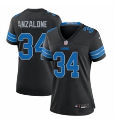 Women Detroit Lions #34 Alex Anzalone Black Vapor Stitched Nike NFL Jersey