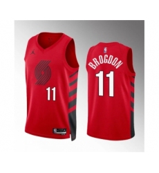 Men's Portland Trail Blazers #11 Malcolm Brogdon Red Statement Edition Stitched Basketball Jersey