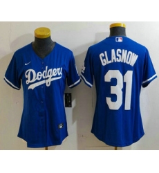 Women's Los Angeles Dodgers #31 Tyler Glasnow Blue Stitched Cool Base Nike Jersey